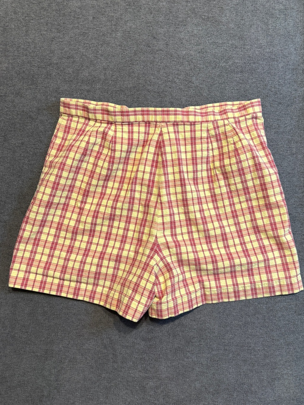 Ann Taylor Loft yellow and red plaid micro shorts